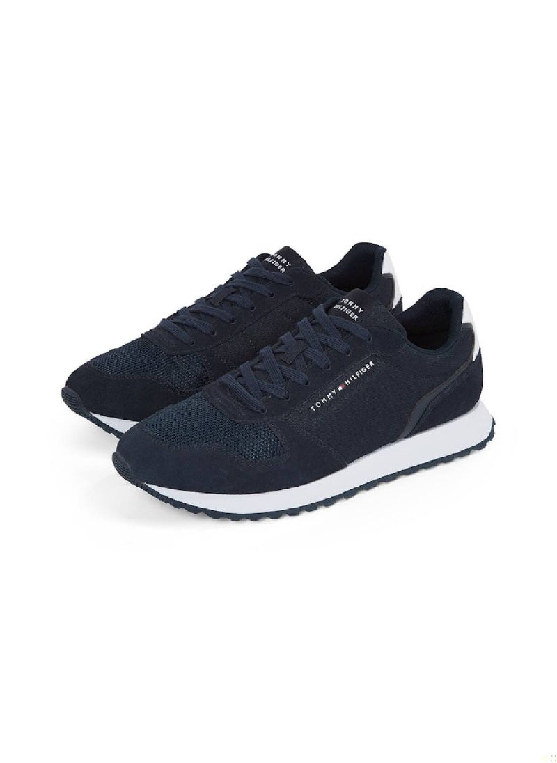 Men's Essential Mixed Texture Trainers - Polyester, Blue