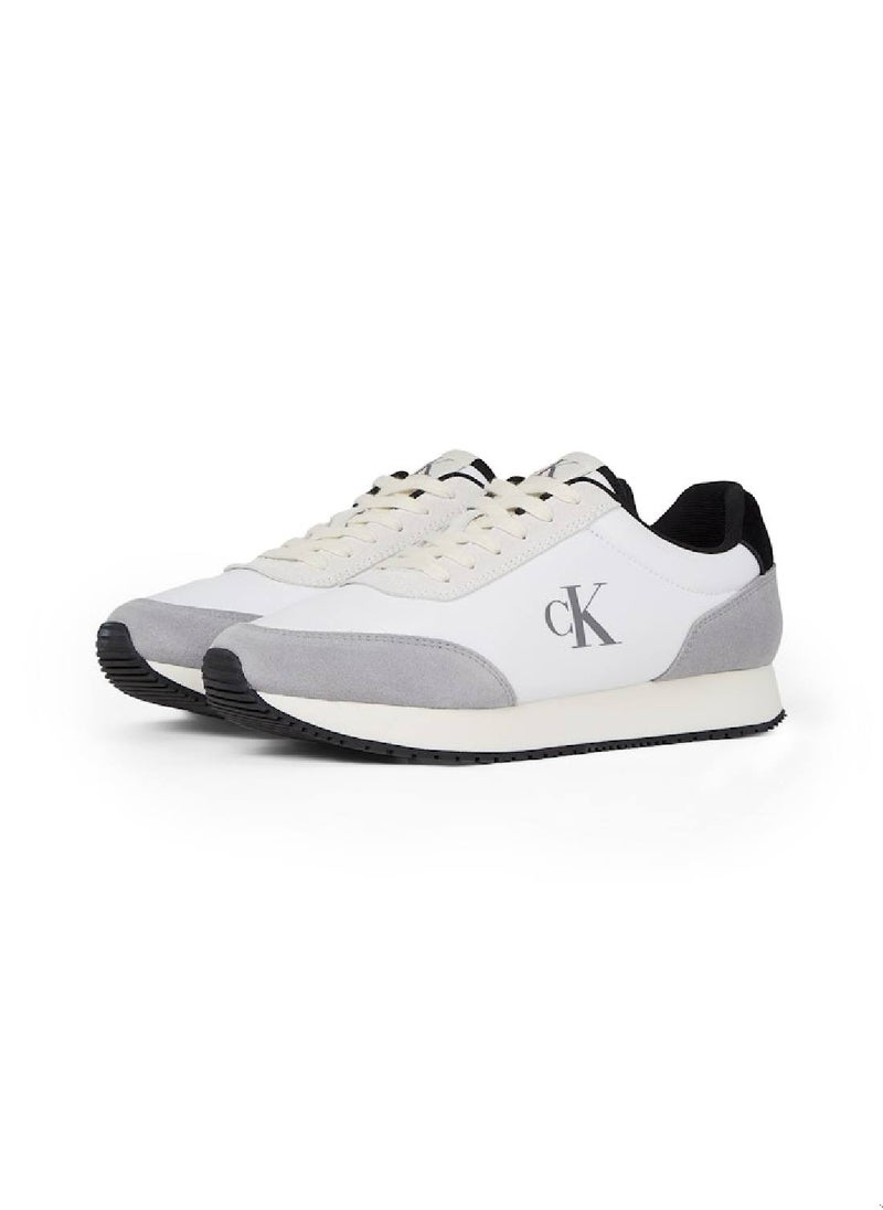 Men's Retro Runner Iconic Trainers - Suede, White