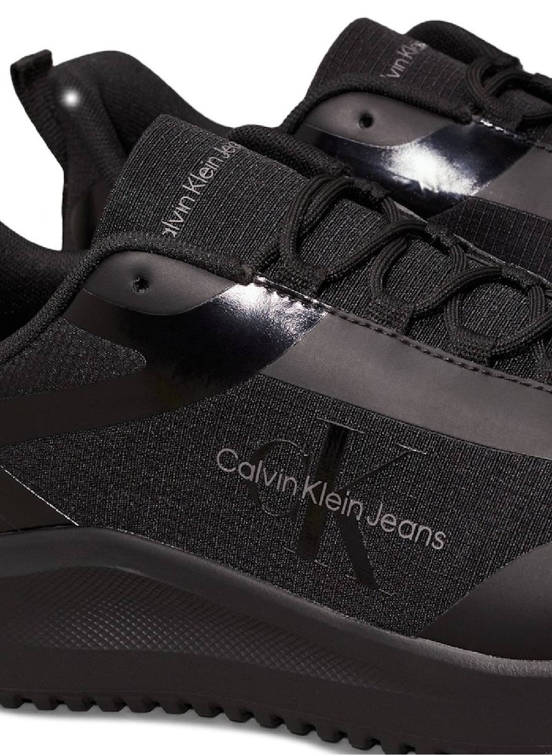 Men's Runner Low Top Trainers - Polyester, Black