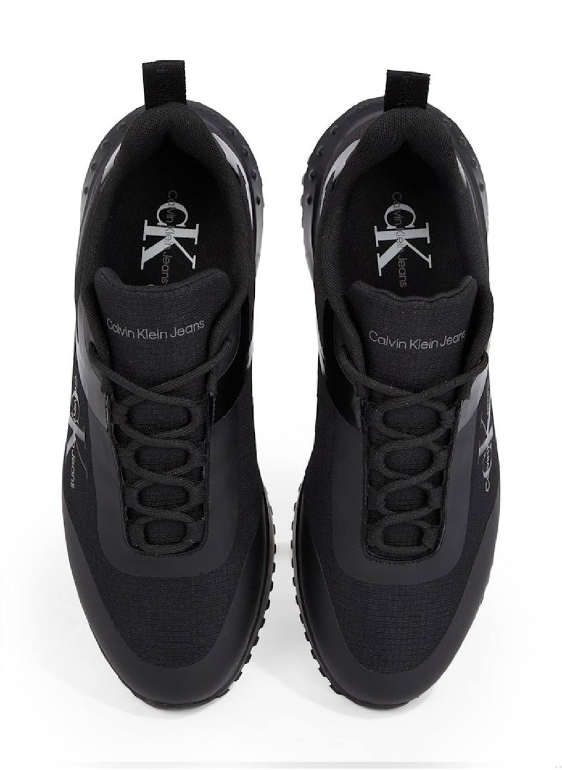 Men's Runner Low Top Trainers - Polyester, Black