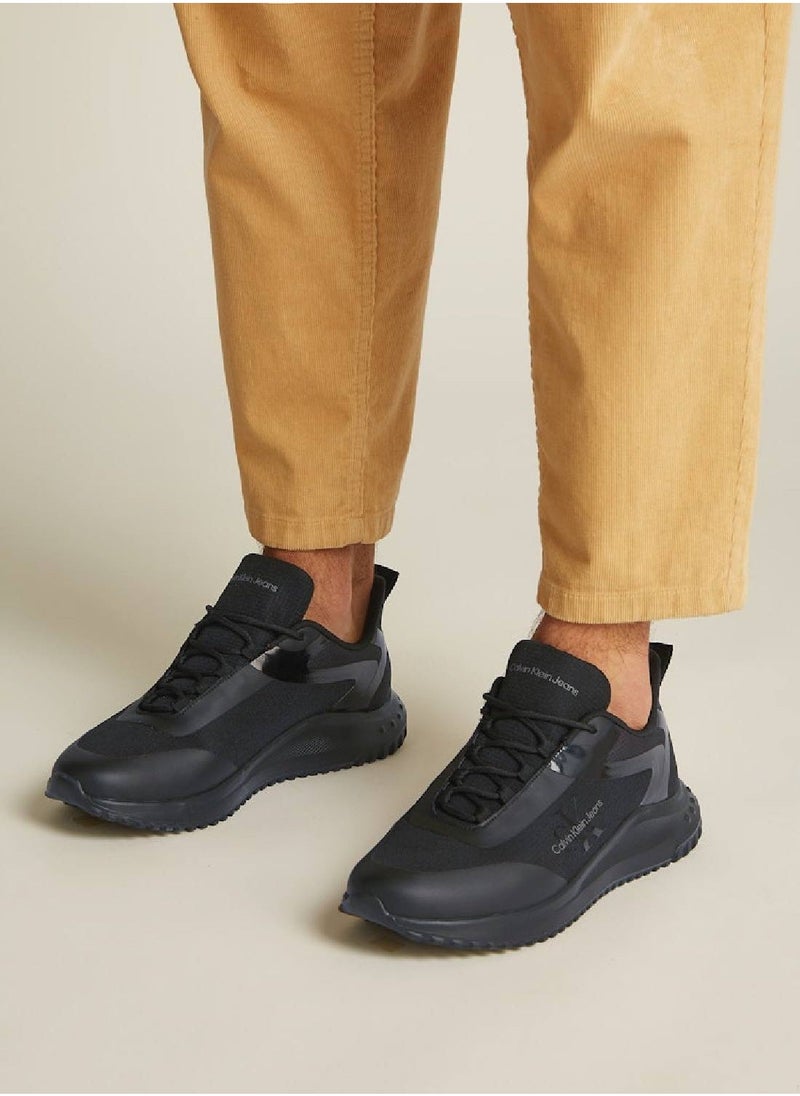 Men's Runner Low Top Trainers - Polyester, Black