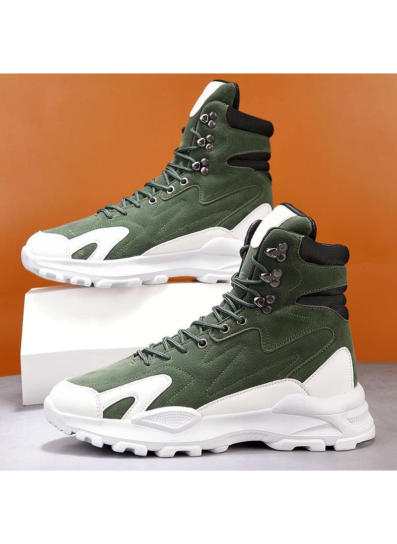 Mens Autumn Winter High-Top Casual Martin Boots V030 Green