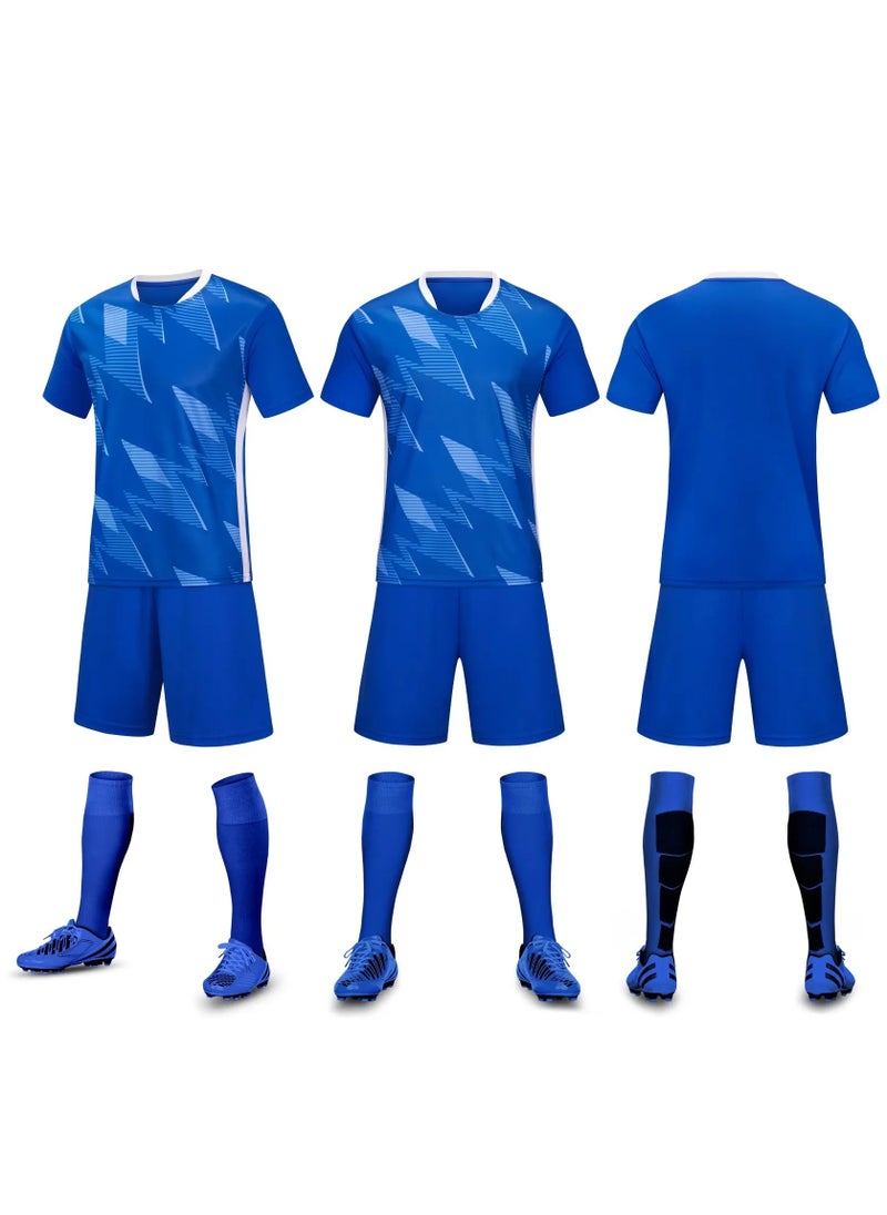 Youth Soccer Team Jerseys Kit YG-6107 color blue