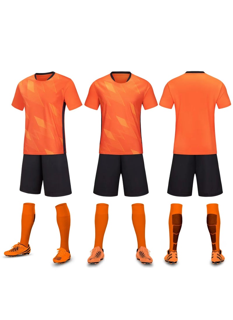 Youth Soccer Team Jerseys Kit YG-6107 Orange