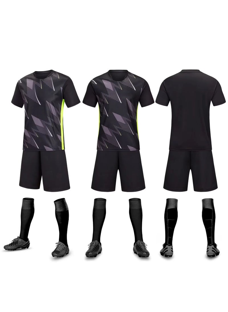 Youth Soccer Team Jerseys Kit YG-6107 Black