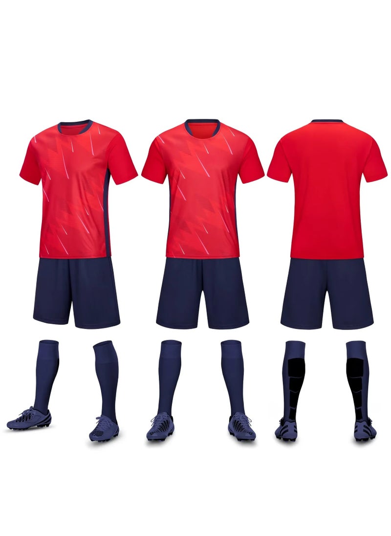 Youth Soccer Team Jerseys Kit YG-6107 Red