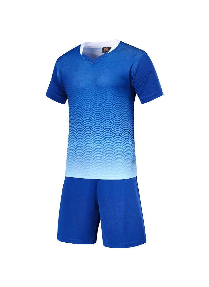 Breathable Soccer Jersey Kit for Adults and Kids Colored blue