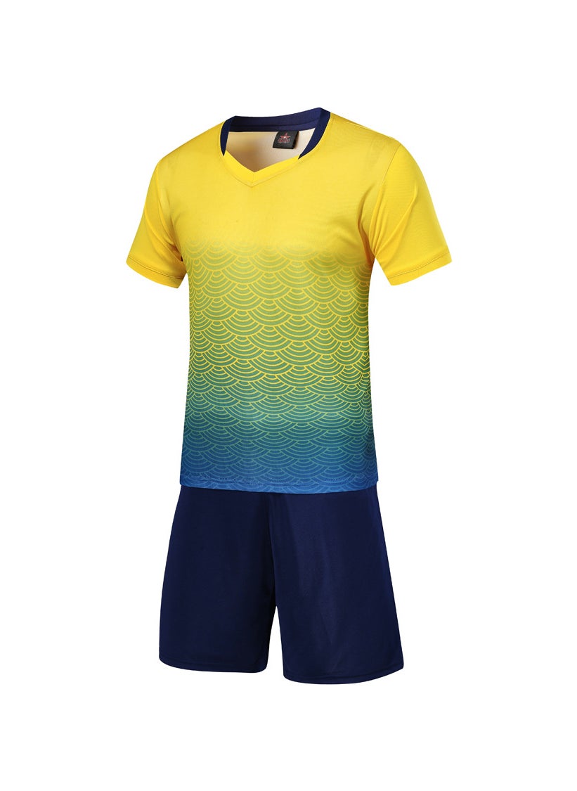 Breathable Soccer Jersey Kit for Adults and Kids Yellow