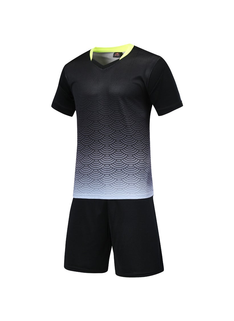 Breathable Soccer Jersey Kit for Adults and Kids Black