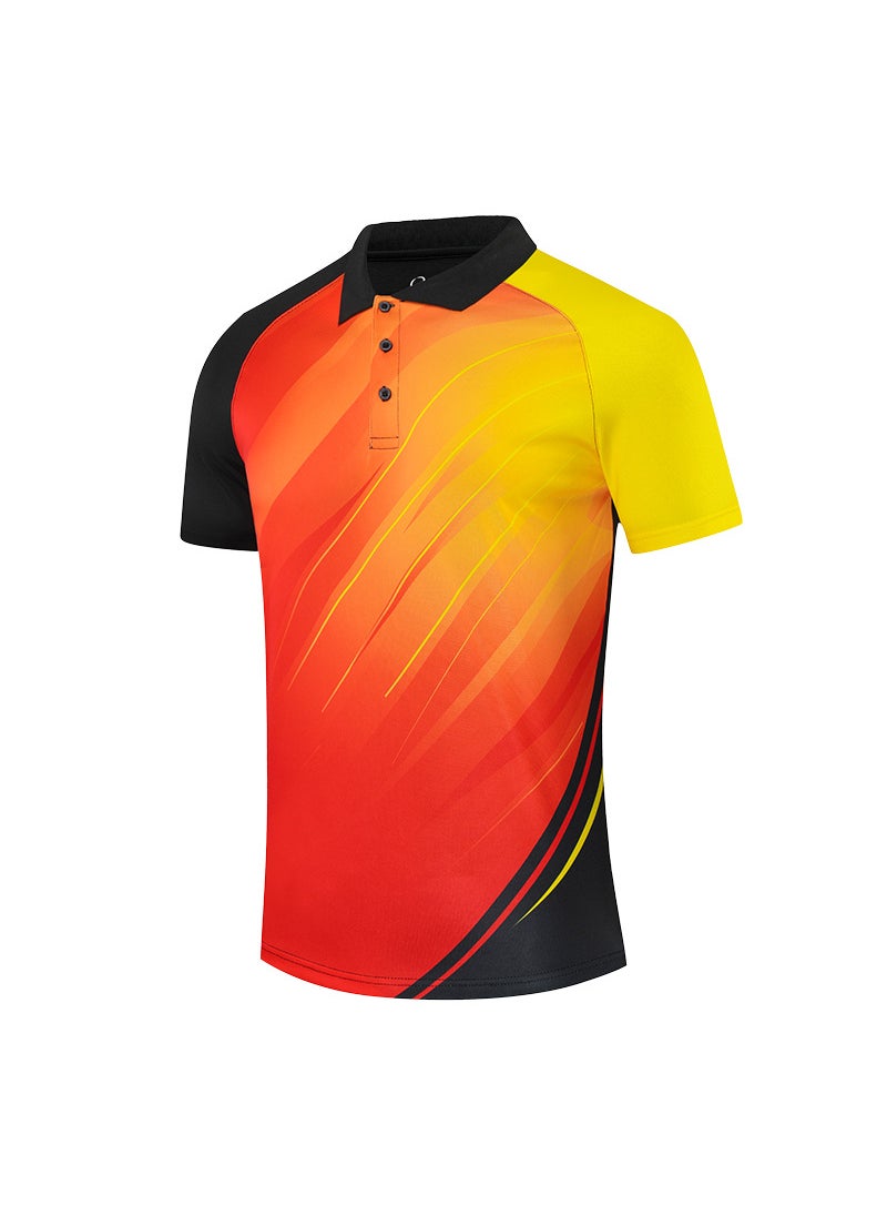 Mens and womens size summer badminton clothes top in stock printed logo quick-drying breathable tennis table tennis training jersey Black