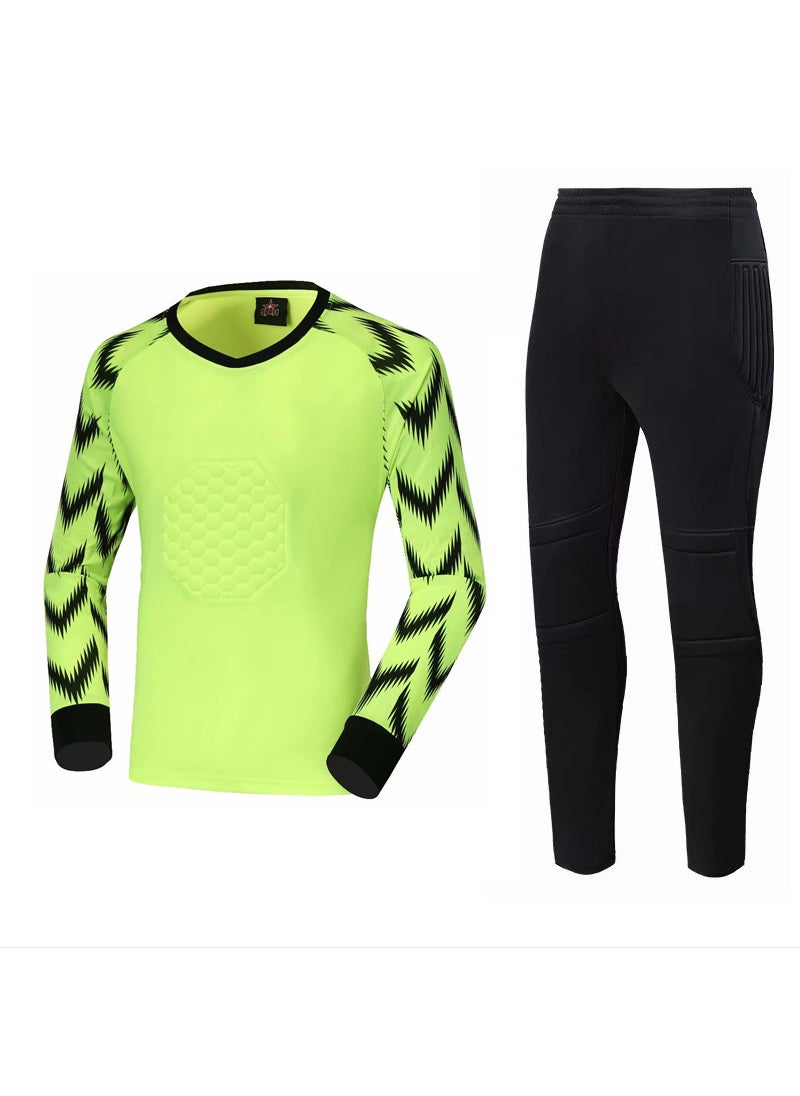 New Goalkeeper Kit Long Pants Protective Gear Fluorescent Green