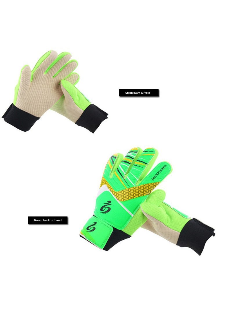 Youth Goalkeeper Gloves Non-Slip Thicken Green