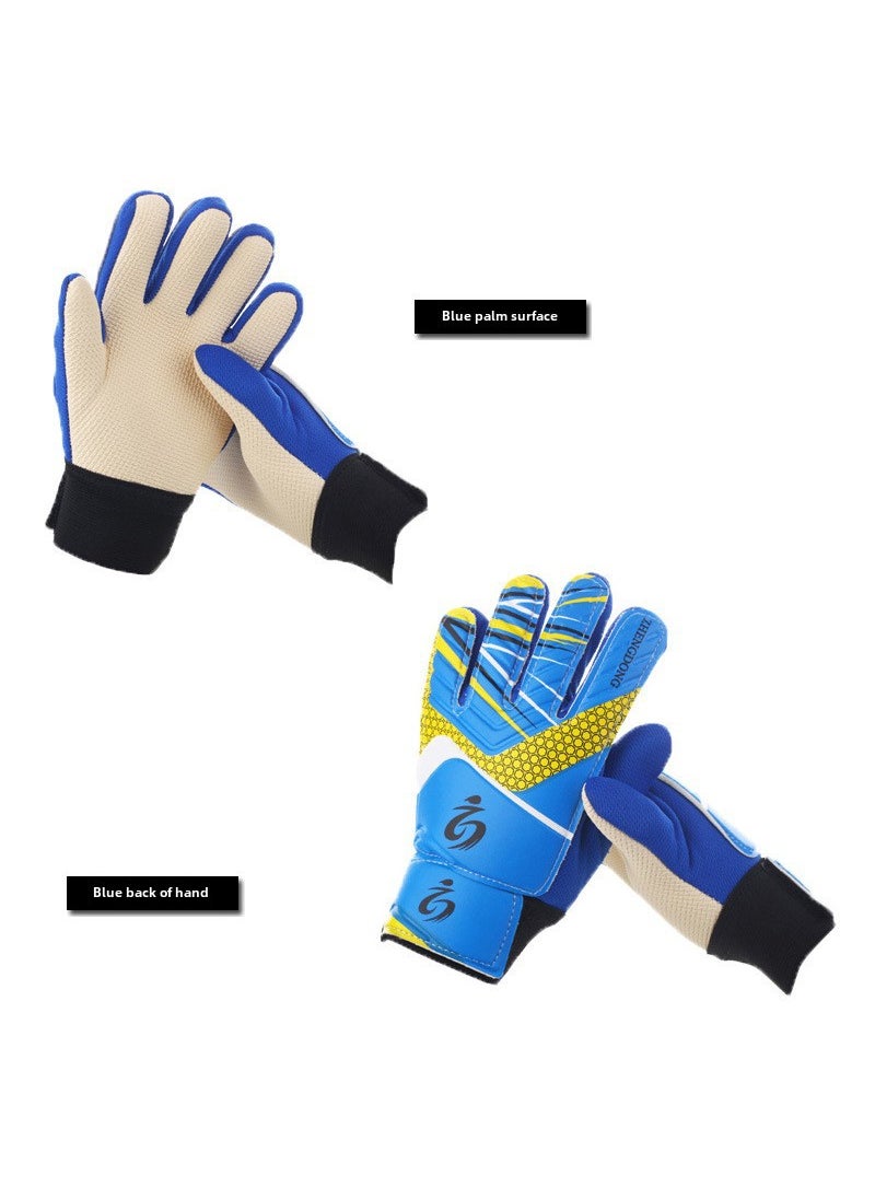 Youth Goalkeeper Gloves Non-Slip Thicken Blue