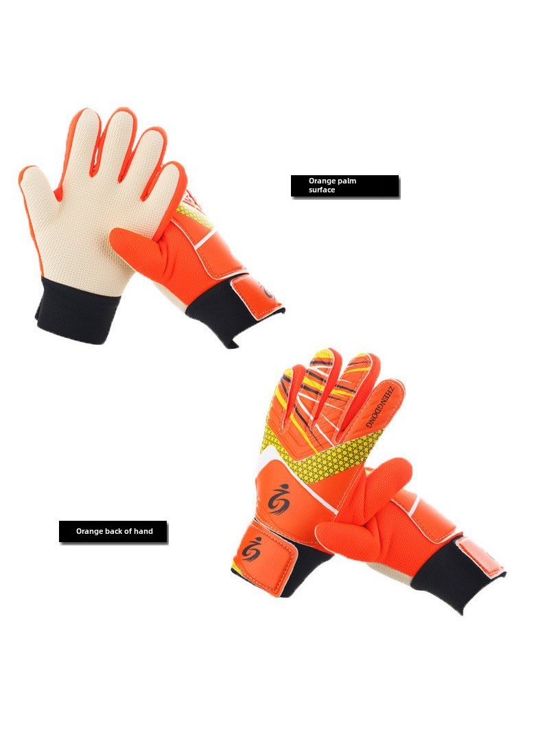 Youth Goalkeeper Gloves Non-Slip Thicken Orange