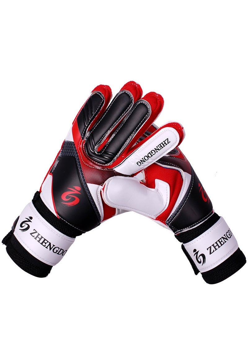 Youth Soccer Goalkeeper Gloves with Thick Latex Red