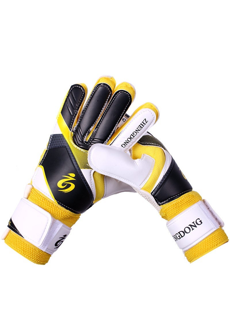 Youth Soccer Goalkeeper Gloves with Thick Latex Yellow