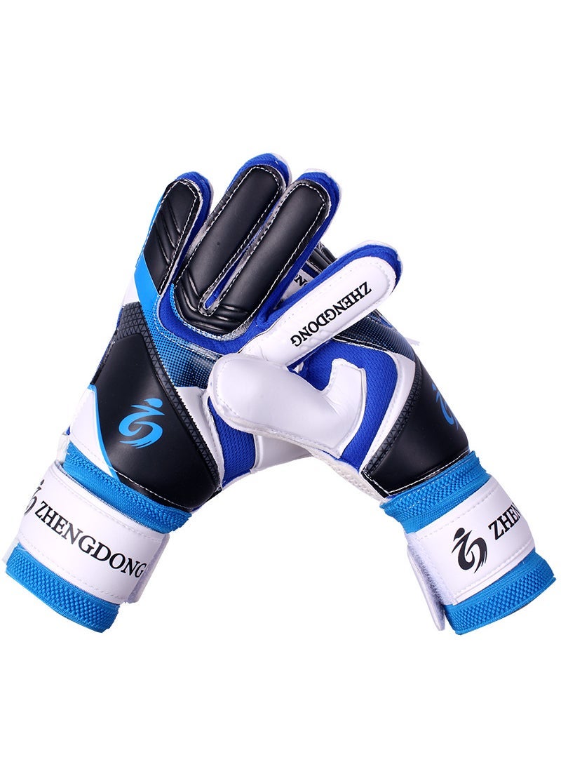 Youth Soccer Goalkeeper Gloves with Thick Latex Blue