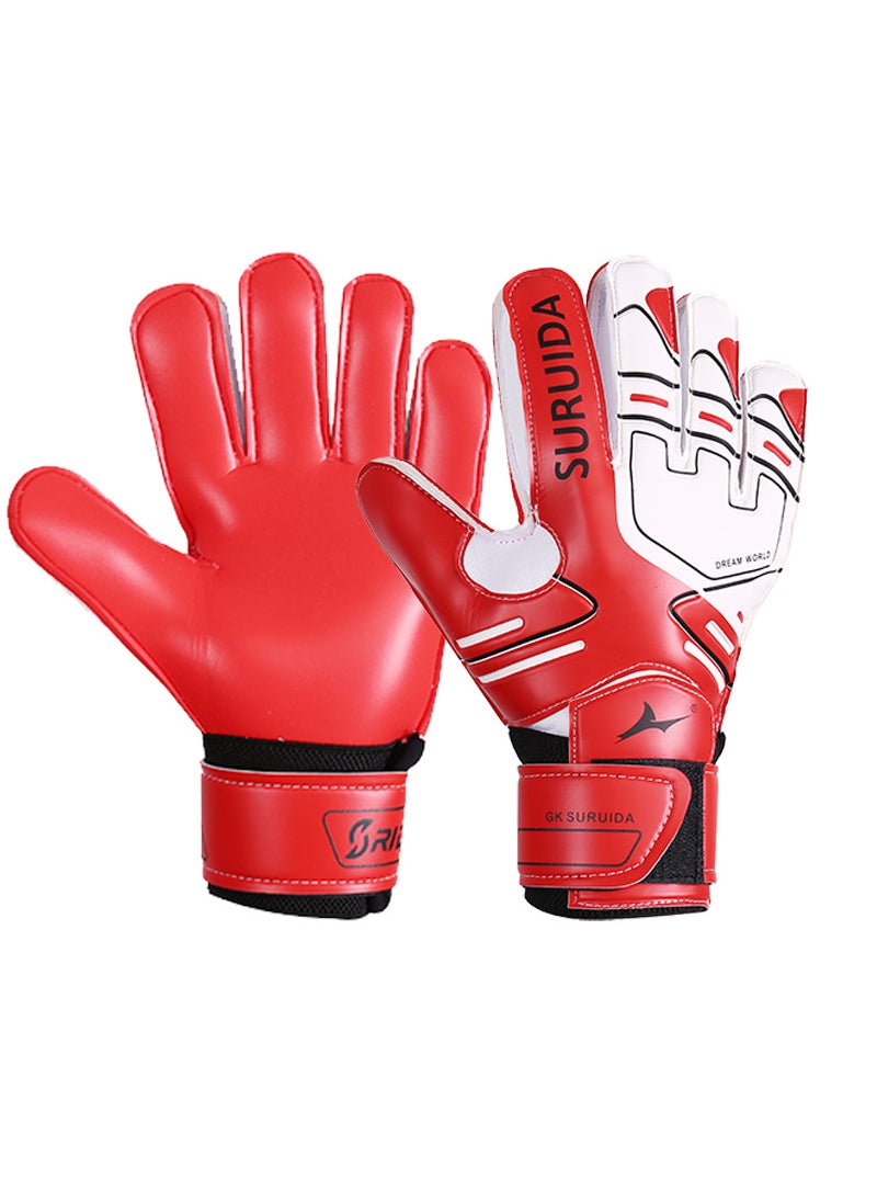 1 x 5 pcs Professional Goalkeeper Gloves with Finger Protection Red