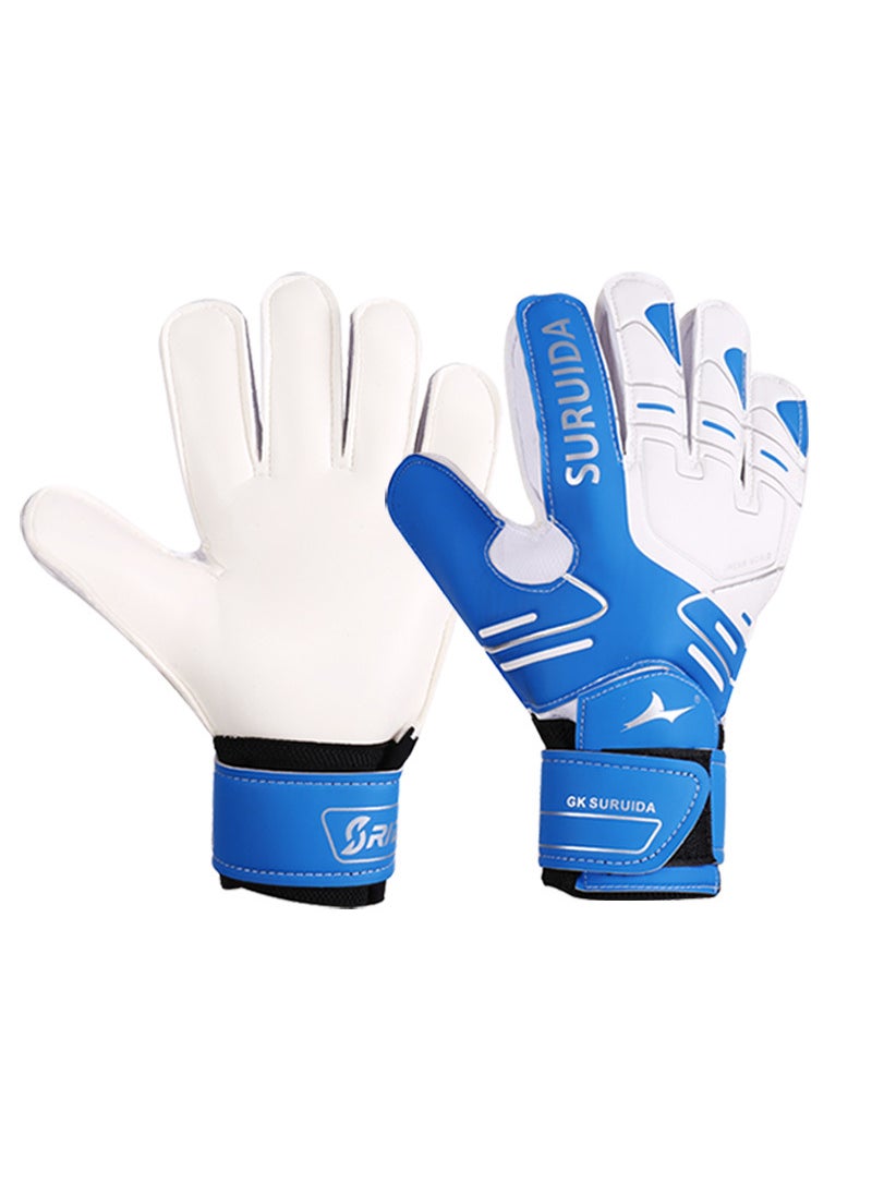 1 x 5 pcs Professional Goalkeeper Gloves with Finger Protection Blue