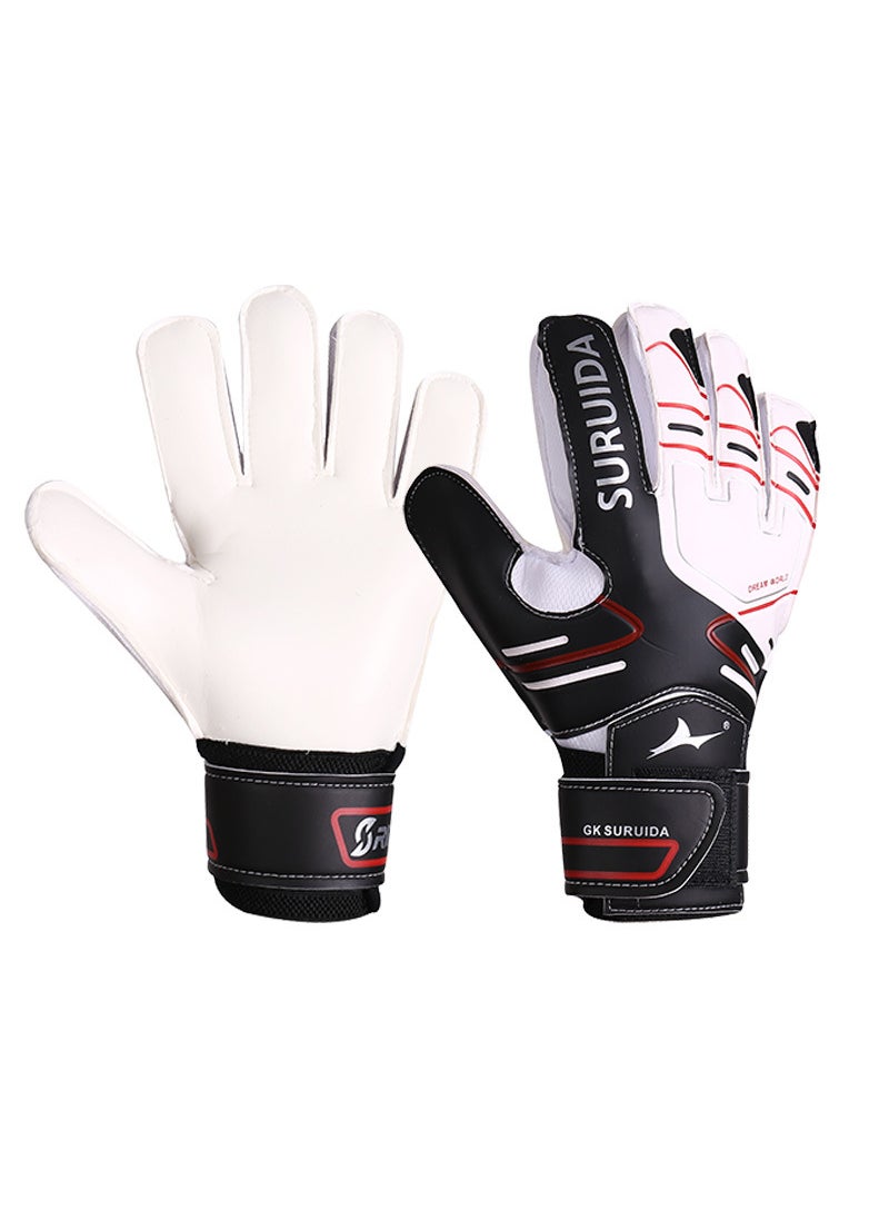 1 x 5 pcs Professional Goalkeeper Gloves with Finger Protection Black