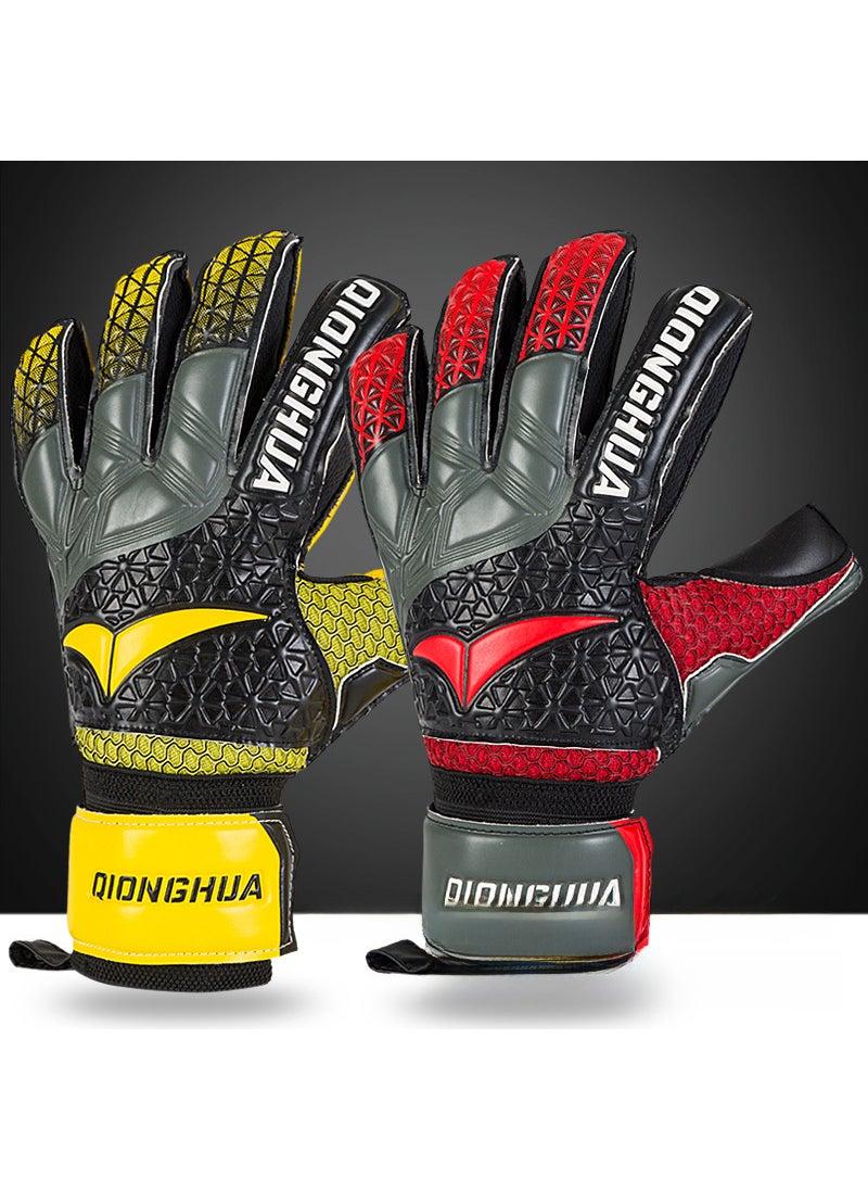 Thickened Goalkeeper Gloves Non-Slip Kids Adults Black Red