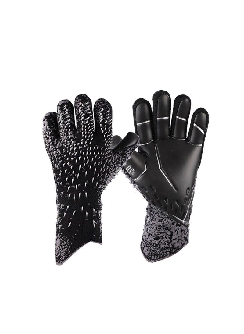 Thick Latex Goalkeeper Gloves for Kids  Adults Black