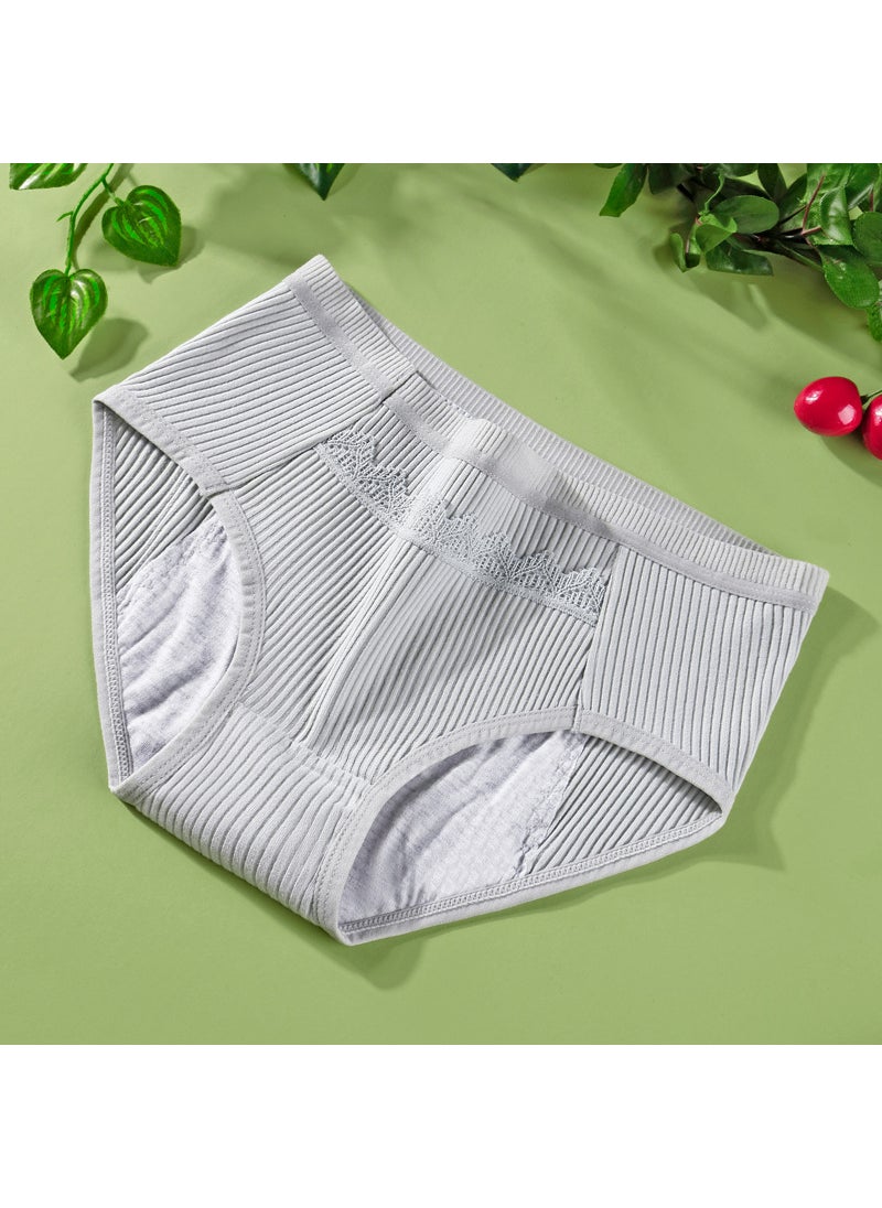 1 x 5 pcs High-Waist Cotton Menstrual Panties with Leakproof Protection Grey