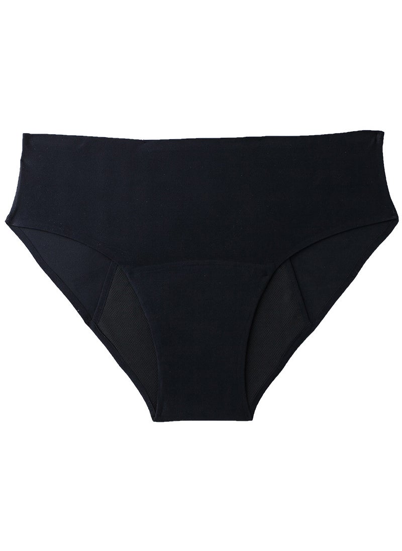 1 x 5 pcs High-Waist Menstrual Panties Leakproof Seamless Black