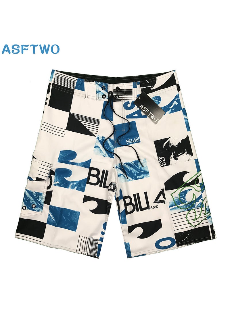 2020 Summer Mens Quick Dry Surfing Beach Pants ASFTWO Casual Shorts Cross-border E-Commerce Advantage Blue