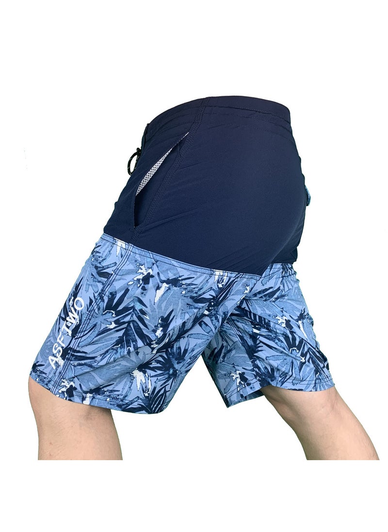 2020 Mens Quick-Dry Surf Shorts Elastic Waterproof Blue