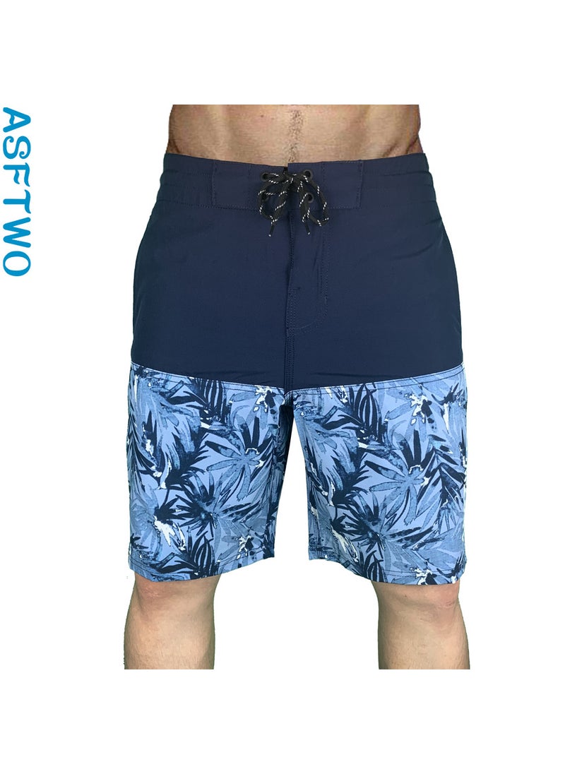 2020 Mens Quick-Dry Surf Shorts Elastic Waterproof Blue