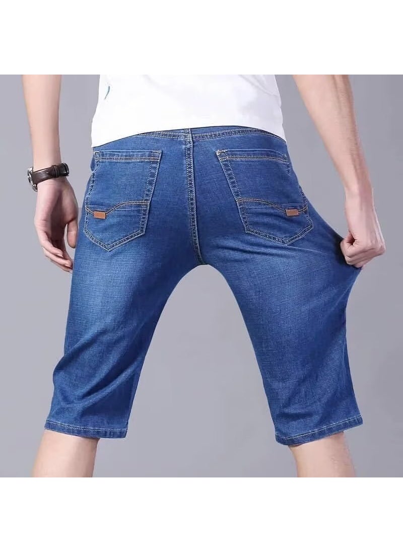 1 x 5 pcs Summer Trendy Harajuku Mens Denim Shorts Light blue