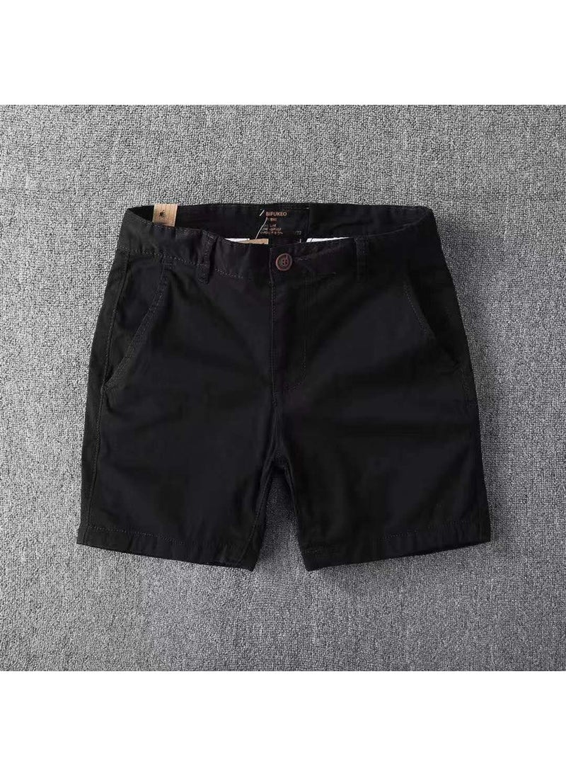 2023 Summer Mens Cotton Casual Shorts Black