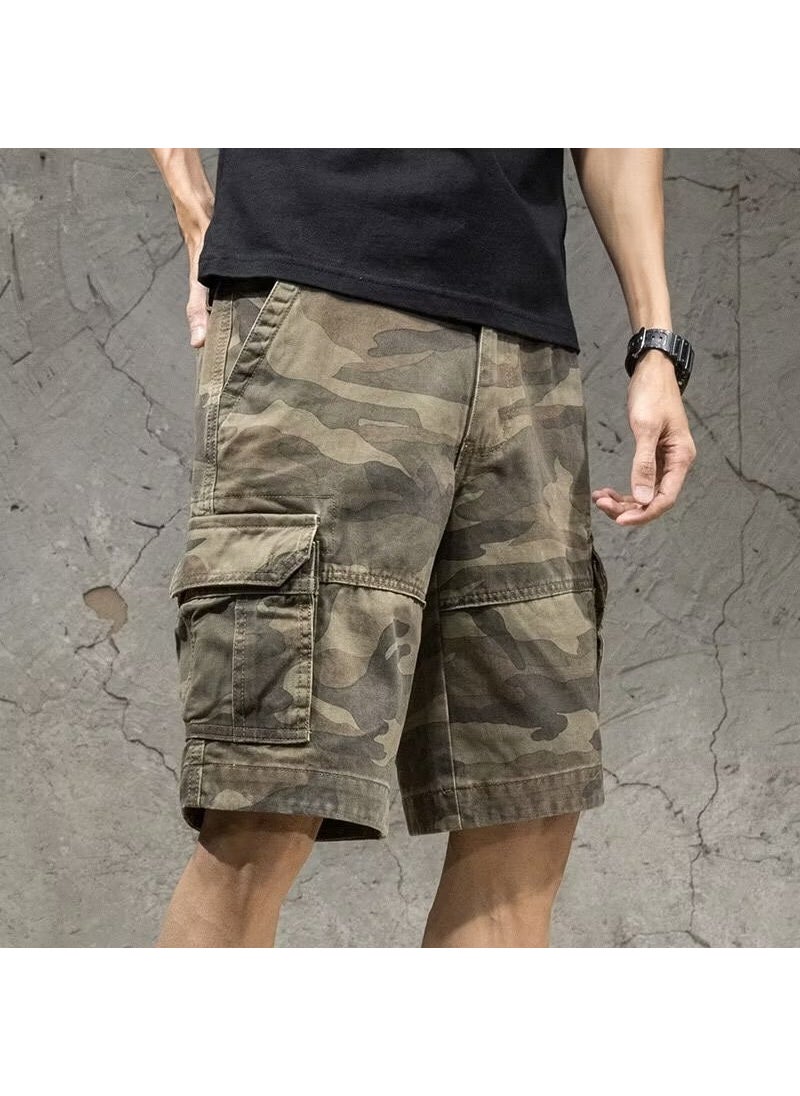 Summer Casual Japanese Mens Shorts Green