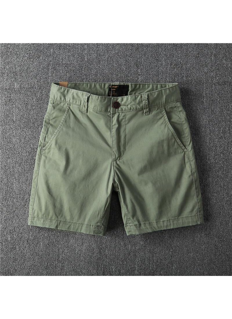 2023 Summer Mens Cotton Casual Shorts Army Green