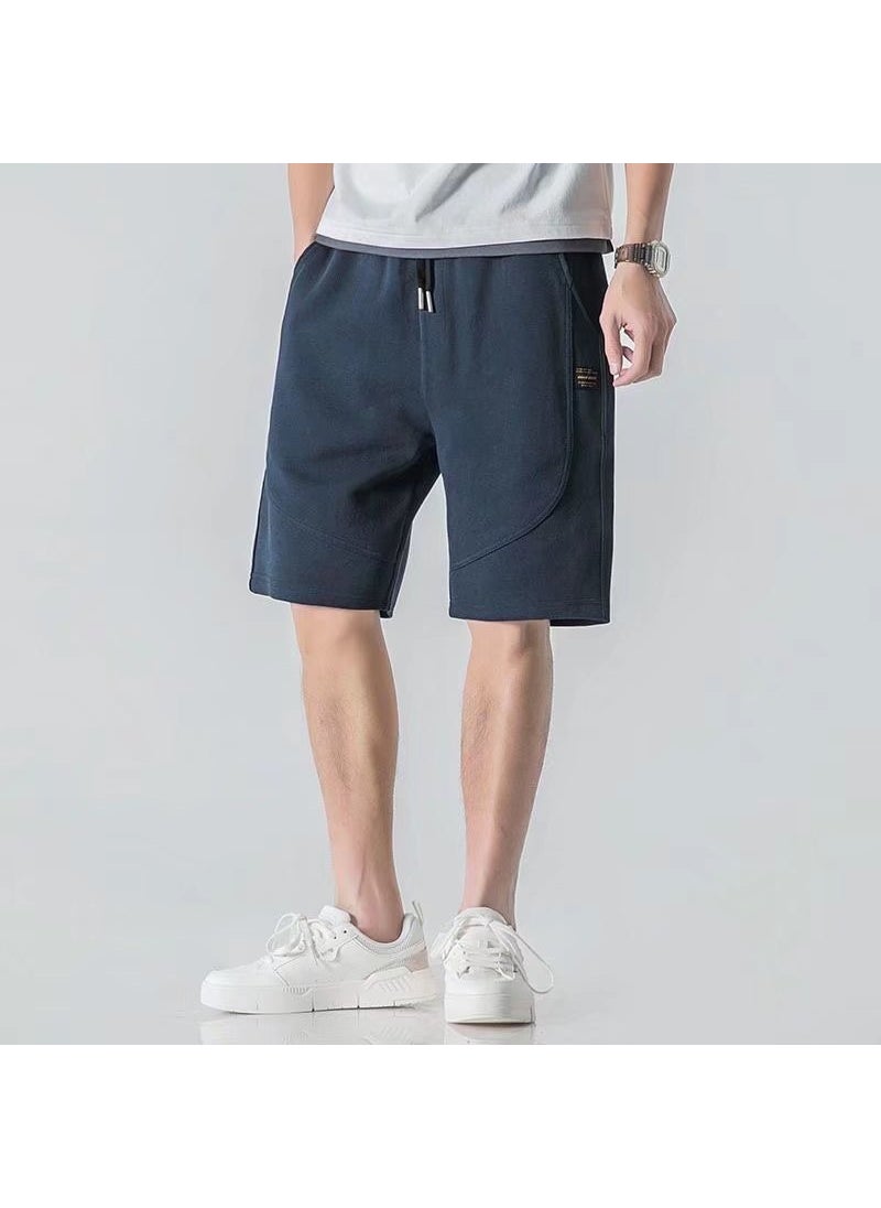 1 x 5 pcs Cotton Casual Shorts Mens Summer Loose Sportswear Dark Blue