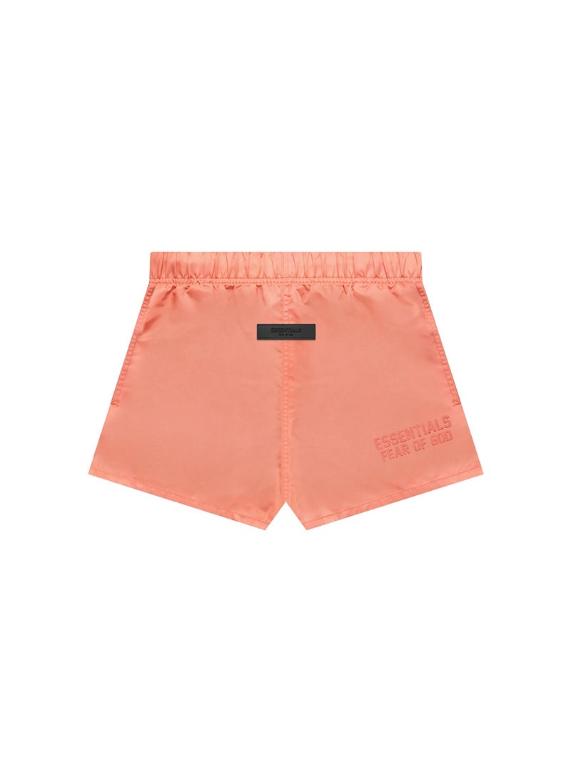 Essentials Thin Woven Loose Nylon Sports Shorts Men Coral Red