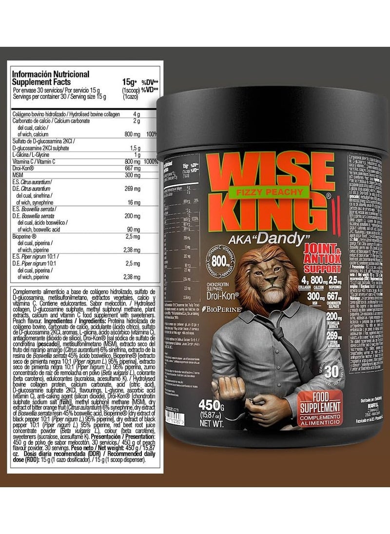 Zoomad Labs, Wise King, Joint & Antiox Support, 450g, Fizzy Peachy, 30 Servings