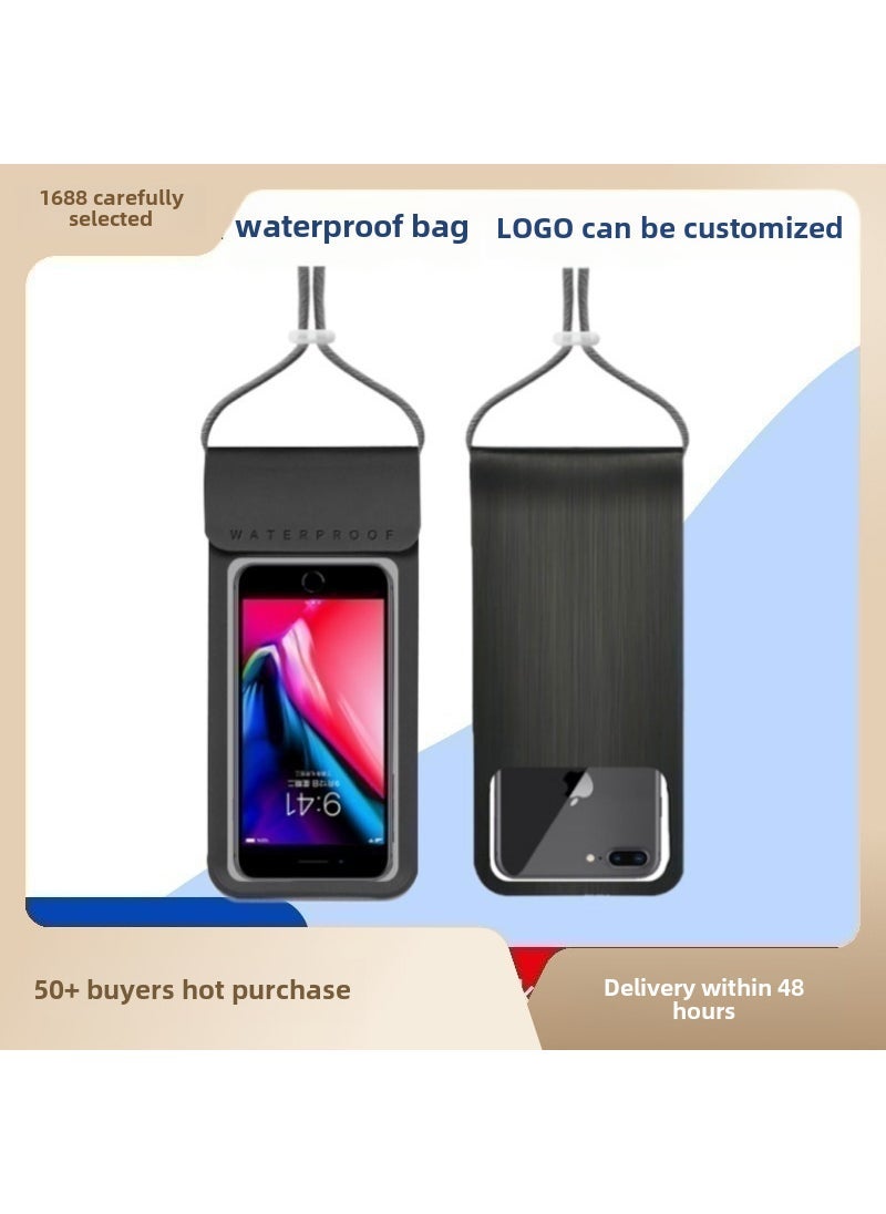 Mobile Phone Waterproof Bag Touchscreen Swimming Diving Case Transparent Mobile Phone Bag Waterproof Bag Universal Takeaway Rider Mobile Phone Case Black