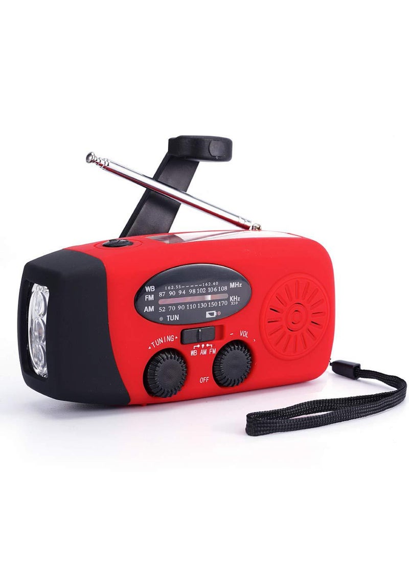 Multifunction Solar Emergency Radio AM FM WB red American version