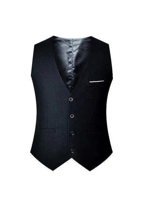 Plus size new suit vest mens non-ironing mens suit vest suit vest Korean style slim waistcoat Black vest