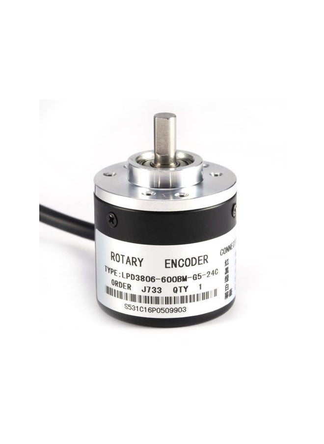 Rotary Encoder, 600P/R Photoelectric Incremental Rotary Encoder 5V-24V AB 2-Phases Shaft 6mm