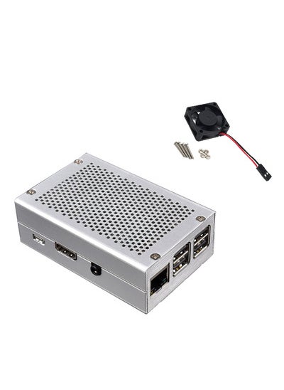 1 x 5 pcs Raspberry Pi 3 B+ Metal Case Aluminum Enclosure with Cooling Silver Belt fan