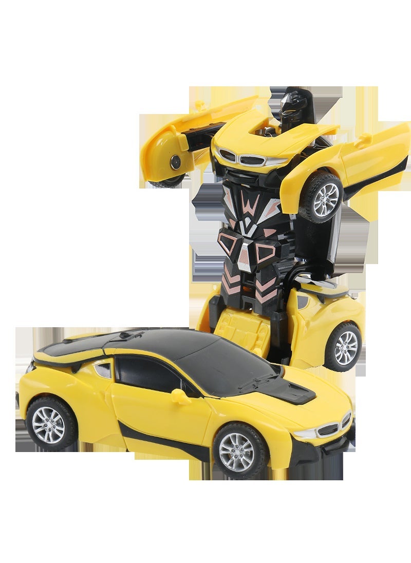 Kids Transforming Crash Car Toy Baoma-Yellow