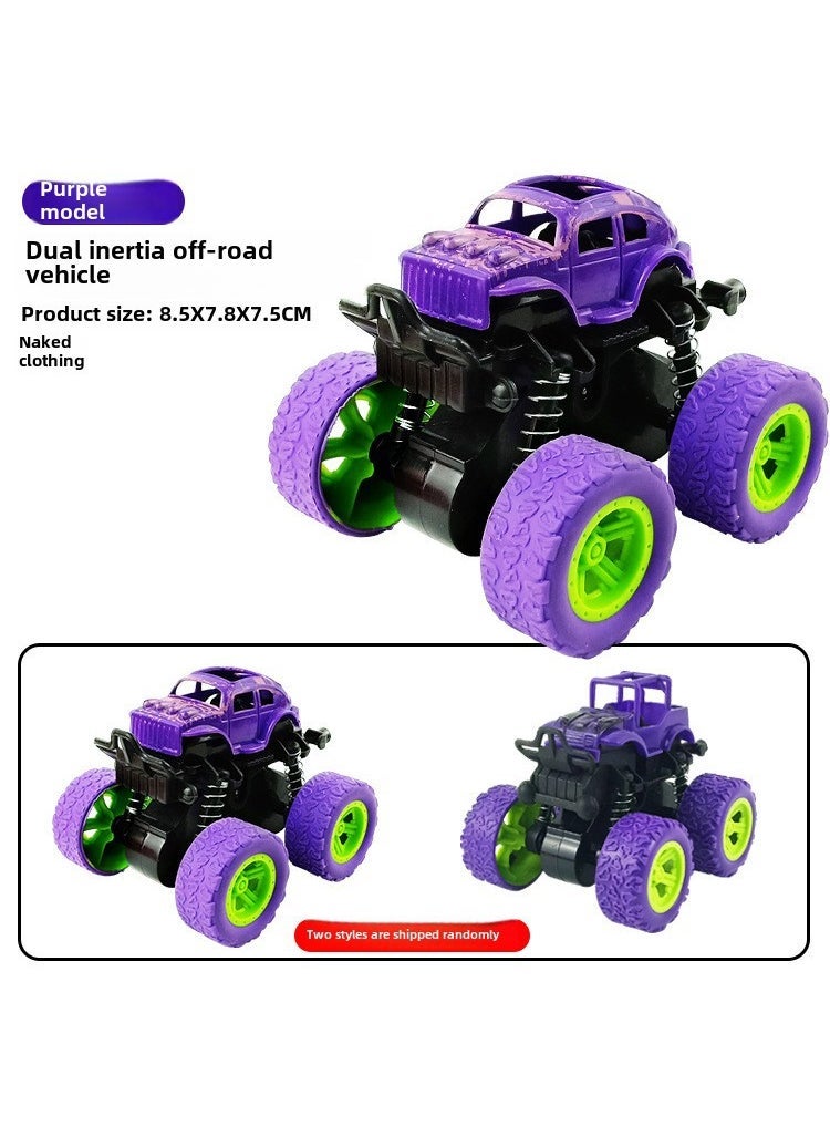 Kids Excavator Stunt Off-Road Inertia Toy Car [Naked] Purple-Double Inertia Off-road Vehicle 52g