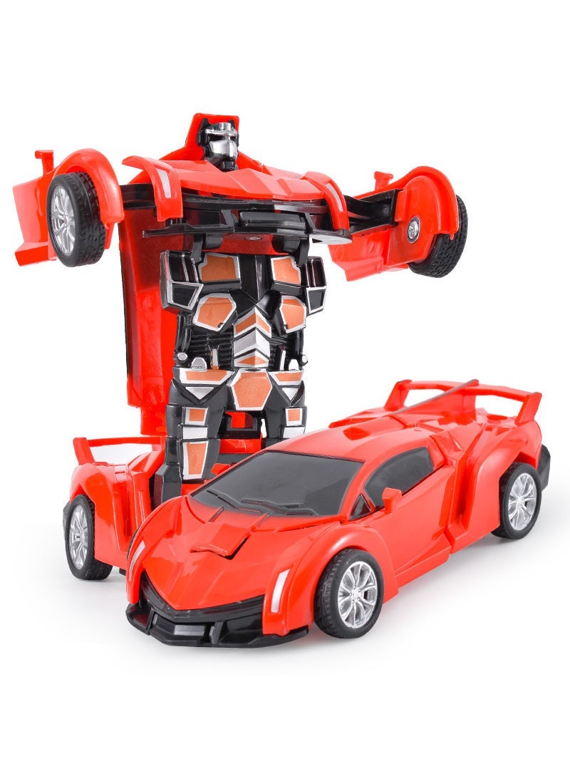 Kids Collision Transforming Car Toy Inertial Impact Gift Red Rambo-inertial collision deformation