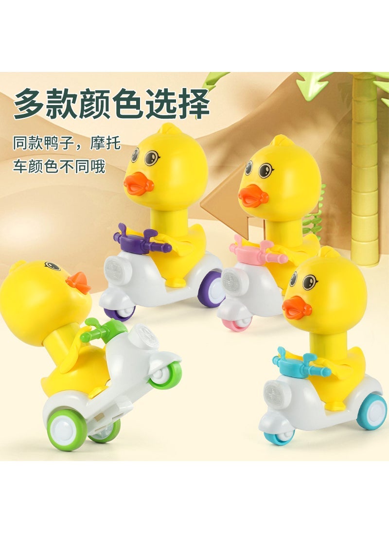 Kids Inertia Toy Friction Powered Motorcycle Bag-press duckling random one