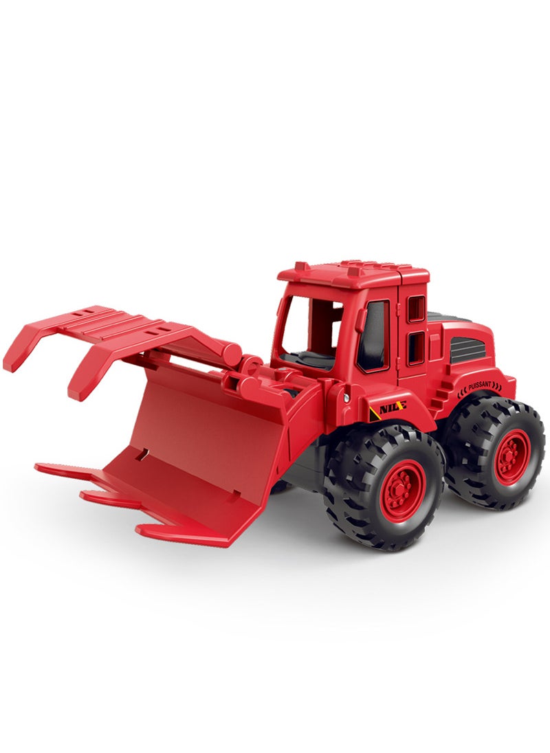 1 x 5 pcs Kids Inertia Excavator Toy Car Gift Red claw truck (8839)