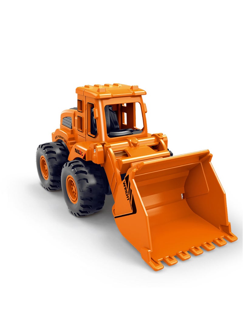 1 x 5 pcs Kids Inertia Excavator Toy Car Gift Orange bulldozer (8839)