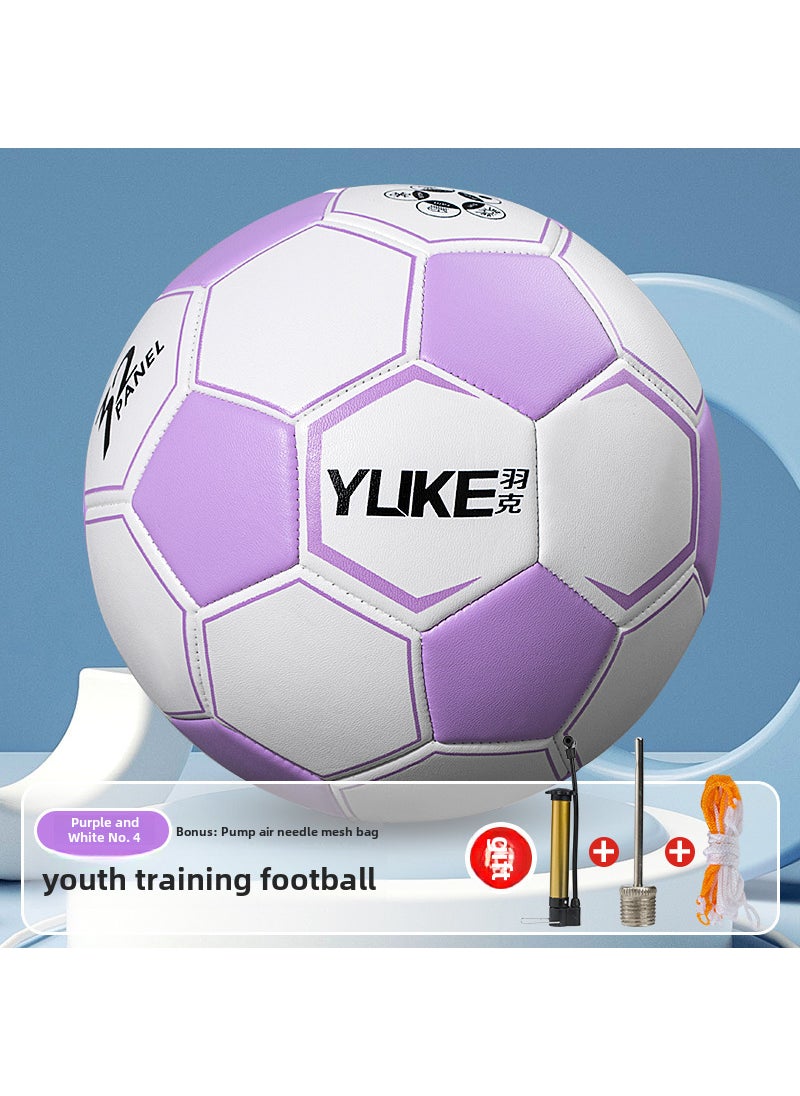 Youth Soccer Training Ball Size 4/5 No.4 purple white ball is suitable for teenagers aged 6~12